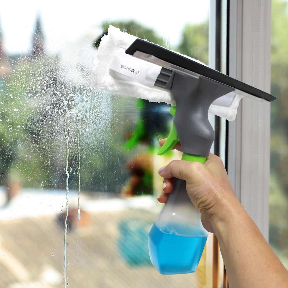 3 in 1 Window Cleaner Spray, Scrub, & Squeegee Header Image